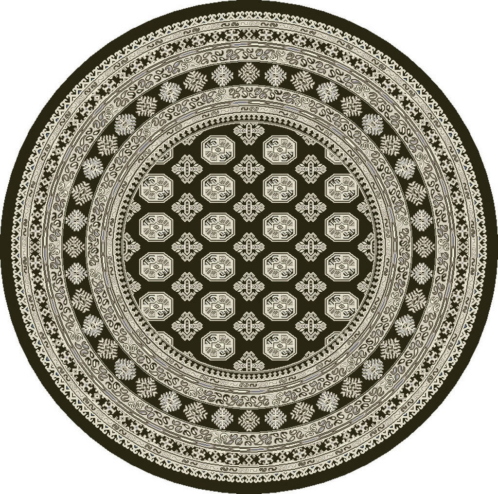 Dynamic Ancient Garden 7'-10" x 7'-10" Round 57102-3636 Charcoal / Silver Rug