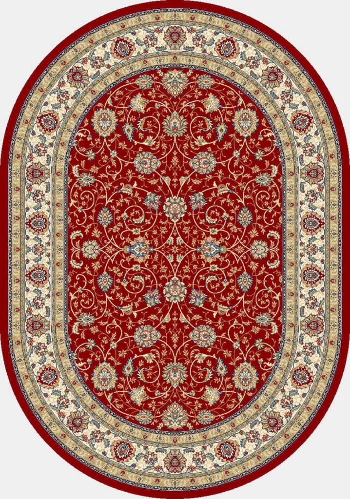 Dynamic Ancient Garden 6'-7" x 9'-6" Oval 57120-1464 Red / Ivory Rug