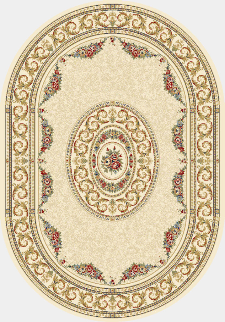 Dynamic Ancient Garden 6'-7" x 9'-6" Oval 57226-6464 Ivory Rug
