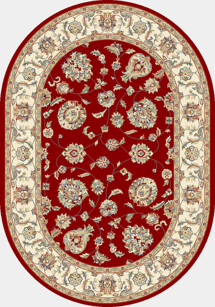 Dynamic Ancient Garden 6'-7" x 9'-6" Oval 57365-1464 Red / Ivory Rug