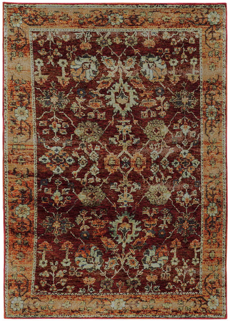 Oriental Weavers Andorra ANR 7154A Red / Gold Rug